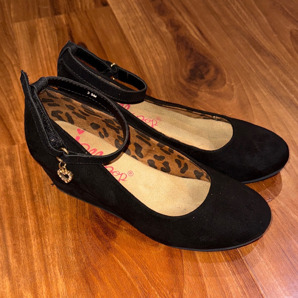 Black Girl’s Shoes with Ankle Strap